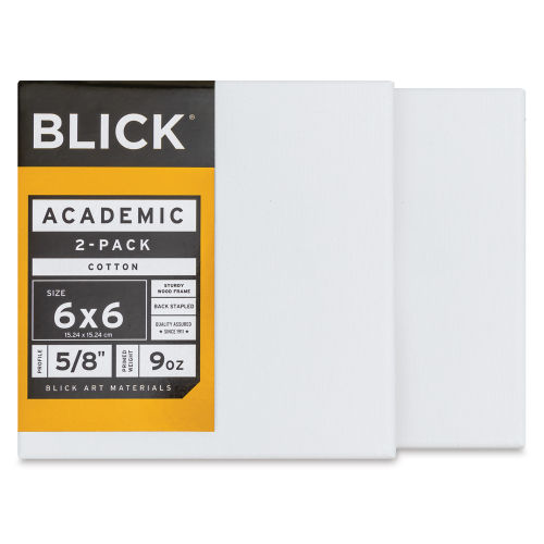 Blick Academic Cotton Stretched Canvas Pack - 6'' x 6'', Pkg of 2