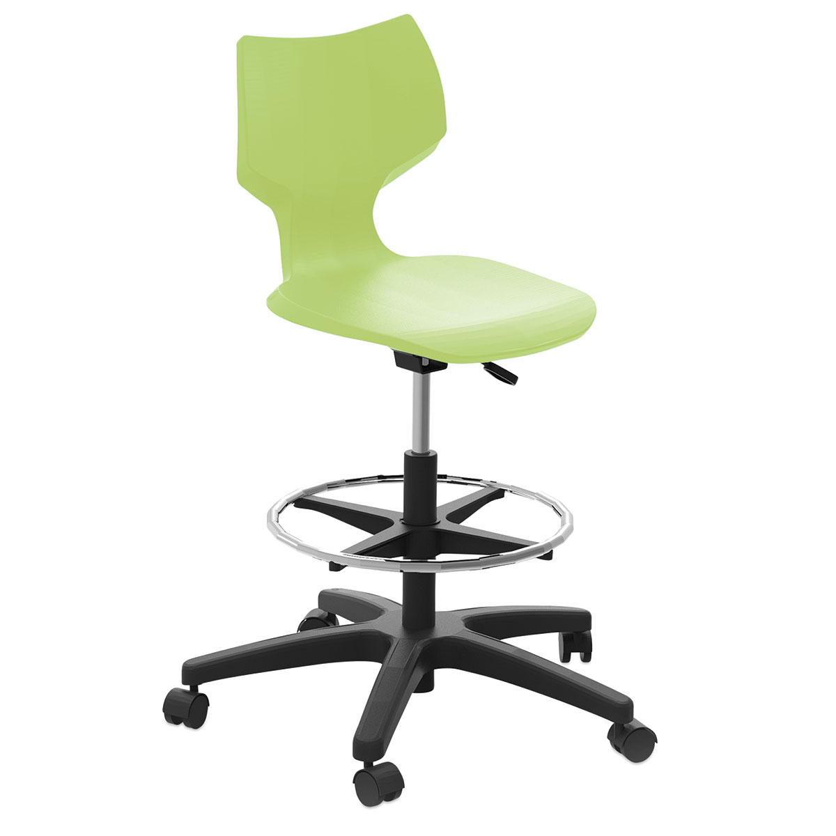 Smith System Flavors Adjustable Stool - Apple (Lime Green), with Casters