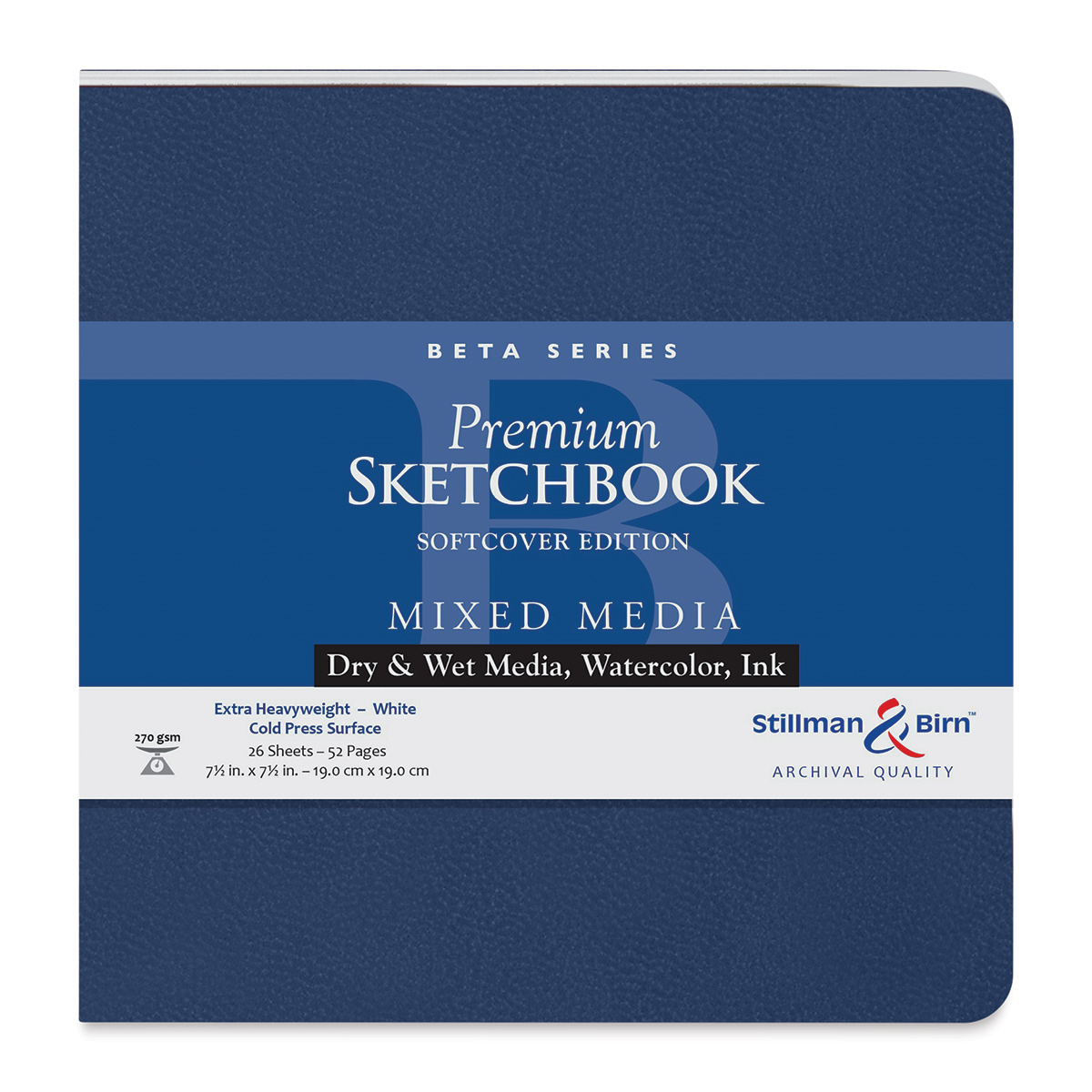 Illo Sketchbook, Large, Square, Sketch Book, (8X8), Premium, 122Lb