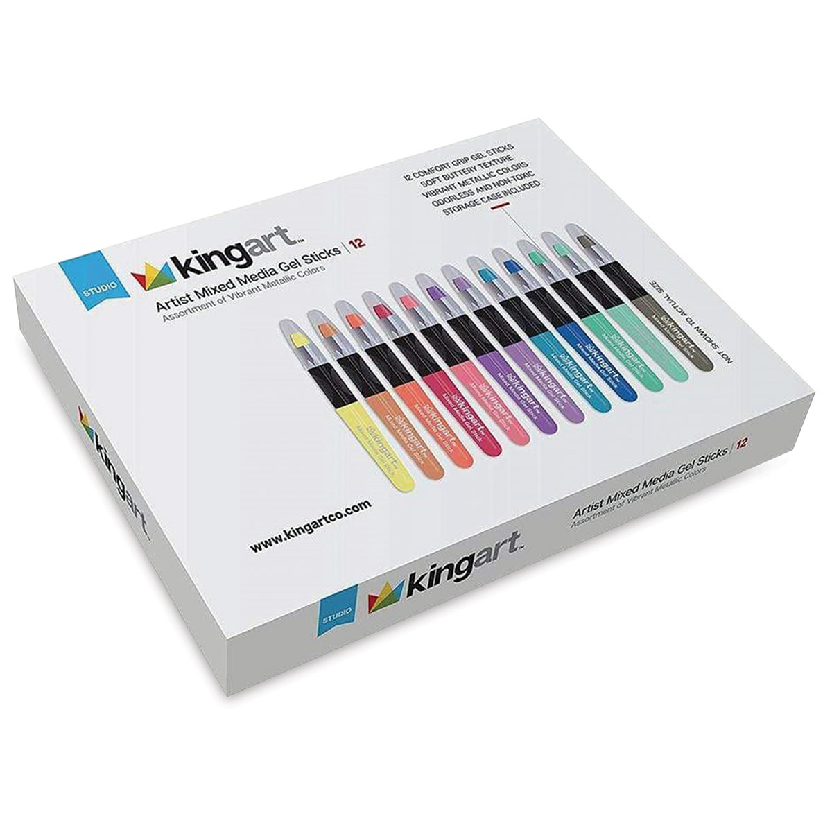 Kingart Mixed Media Gel Sticks - Set of 24, Pastel Colors