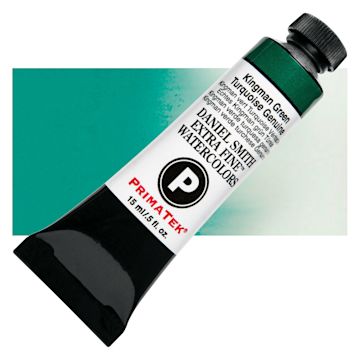 Open in modal - Daniel Smith Extra Fine Watercolor - PrimaTek, Kingman Green Turquoise Genuine, 15 ml Tube and swatch