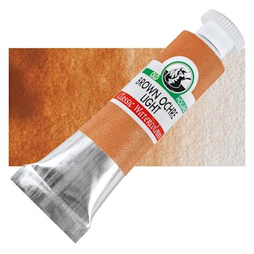 Open in modal - Old Holland Classic Artist Watercolor - Brown Ochre Light, 6 ml tube and swatch
