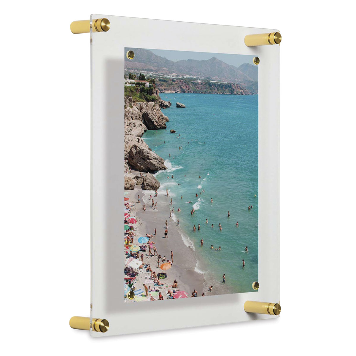 Wexel Art Acrylic Panel Frame - Double Panel, Tabletop, Gold Hardware