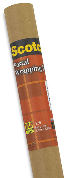 3M Scotch Postal Wrapping Paper - Angled view of roll with label
