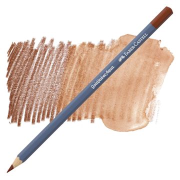 Open in modal - Faber Castell Goldfaber Aqua Watercolor Pencil - Burnt Sienna 283 pencil and swatch
