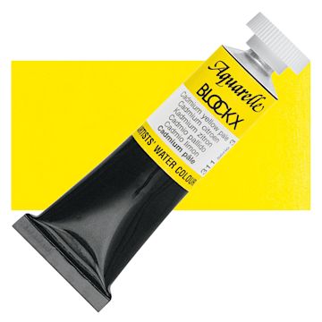 Open in modal - Blockx Artists' Watercolor - Cadmium Yellow Pale, 15 ml tube and swatch