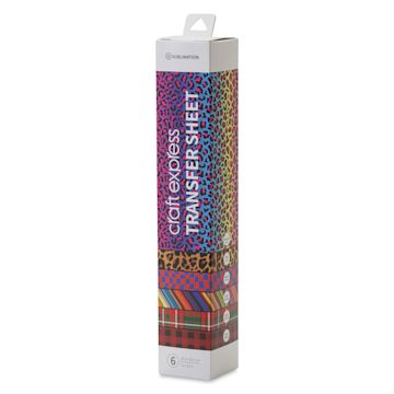 Open in modal - Craft Express Sublimation Pattern Transfer Sheets - Assorted 2, 12" x 12", Pkg of 6 front of box