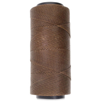 Beadsmith Knot-It Waxed Poly Cord - Brown spool upright