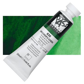 Open in modal - ShinHan Pass Colors Opaque Watercolor Tube - Hooker's Green, 20 ml tube and swatch