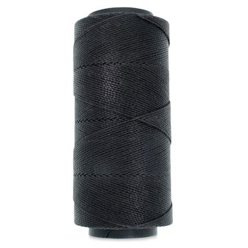 Open in modal - Beadsmith Knot-It Waxed Brazilian Cord - Black, spool of cord in upright position
