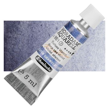 Open in modal - Schmincke Horadam Aquarell Watercolor - Deep Sea Violet, 5 ml tube and swatch