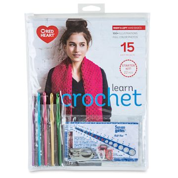 Open in modal - Red Heart Learn Crochet Kit front of package