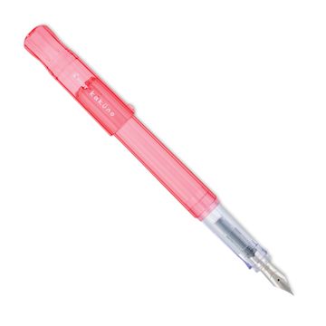 Open in modal - Pilot Kakuno Fountain Pen - Coral, Fine Nib, cap off