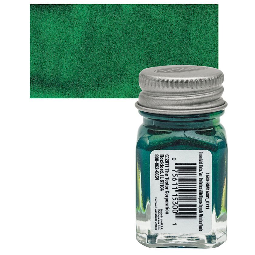 Testors Enamel Paint Green Metal Flake, 1/4 oz bottle BLICK Art