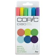 Copic Ciao Double Ended Marker Set - Set of 6, Bright Colors