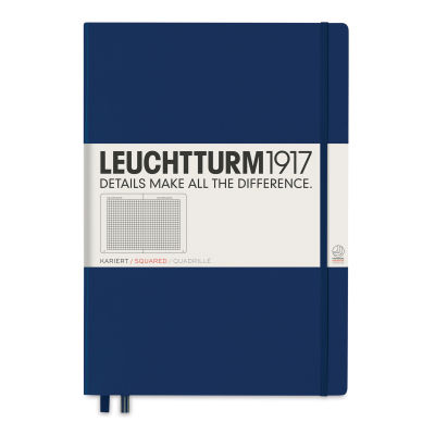 Leuchtturm1917 Squared Hardbound Notebook - Navy, Master, 8-3/4" x 12-1/2"