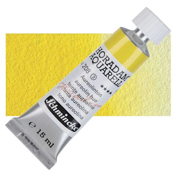 Open in modal - Schmincke Horadam Aquarell Artist Watercolor - Aureolin Modern, 15 ml tube and swatch