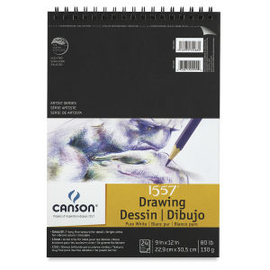 Canson Pure White Drawing Pad - 80 lb, 24 Sheets, 9" x 12"