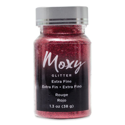 American Crafts Moxy Glitter - Rouge, Extra Fine, 1.3 oz, Bottle