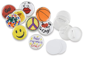 Plastic Button Sets - Assorted messages in 12 loose buttons