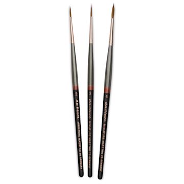 Open in modal - Da Vinci Maestro Kolinsky Miniature Brushes - Extra Long, Round Pointed, Set of 3