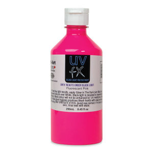 Tri-Art UVFX Black Light Poster Paint - Fluorescent Pink, 250 ml