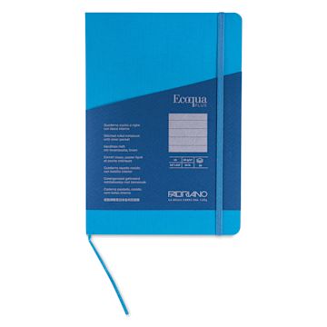 Open in modal - Fabriano EcoQua Plus Stitch-Bound Notebook - Turquoise, 5-4/5" x 8-1/4", Lined, front cover