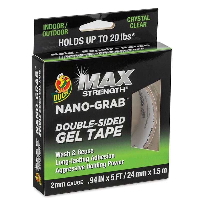 Duck Max Strength NanoGrab Double Sided Gel Tape Clear, 0.94 in x 5 ft BLICK Art Materials