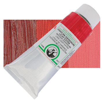Open in modal - Old Holland Classic Oil Color - Madder (Geranium) Lake Light Extra, 125 ml tube and swatch