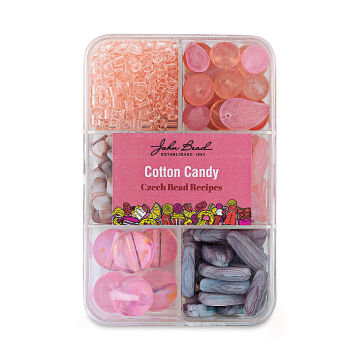 John Bead Czech Glass Bead Recipe Box - Cotton Candy