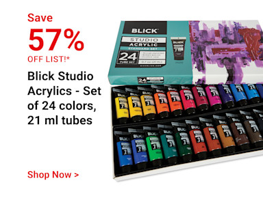 Save 57% off list! Blick Studio Acrylics - Set of 24 colors, 21 ml tubes. Shop now.