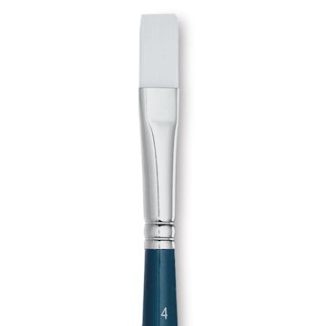 Open in modal - Grumbacher Academy Watercolor Brush - Flat Shader, Short Handle, Size 4 close up