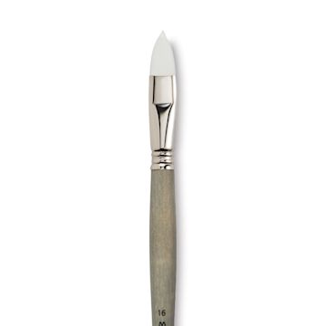 Open in modal - Escoda Perla Toray White Synthetic Brush - Filbert, Long Handle, Size 16