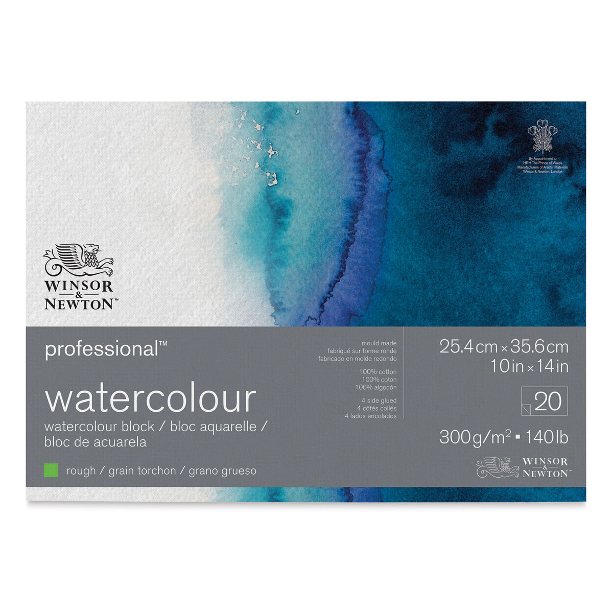 Winsor & Newton Professional Watercolor Paper Block, 12 x 16, Hot Pressed