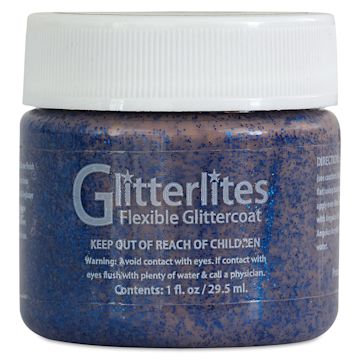 Open in modal - Angelus Glitterlites Flexible Glittercoat Paint - Starlite Blue, 1 oz
