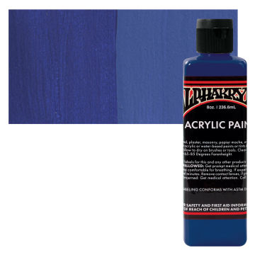 Alpha6 Alphakrylic Acrylic Paint - Ultramarine, 8 oz (swatch and bottle)