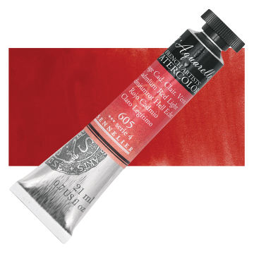 Sennelier French Artists' Watercolor - Cadmium Red Light, 21 ml, Tube with Swatch