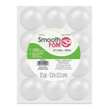 FloraCraft SmoothFoM Foam - Ball, Pkg of 12, 1.3" Dia front of packaging