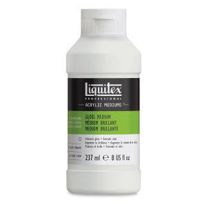 Liquitex Fluids Acrylic Medium - Gloss, 8 oz Bottle. Front of bottle.