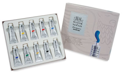 Winsor & Newton Designers Gouache - Introductory Set, Set of 10 Colors, 14 ml Tubes. Out of package, with box.