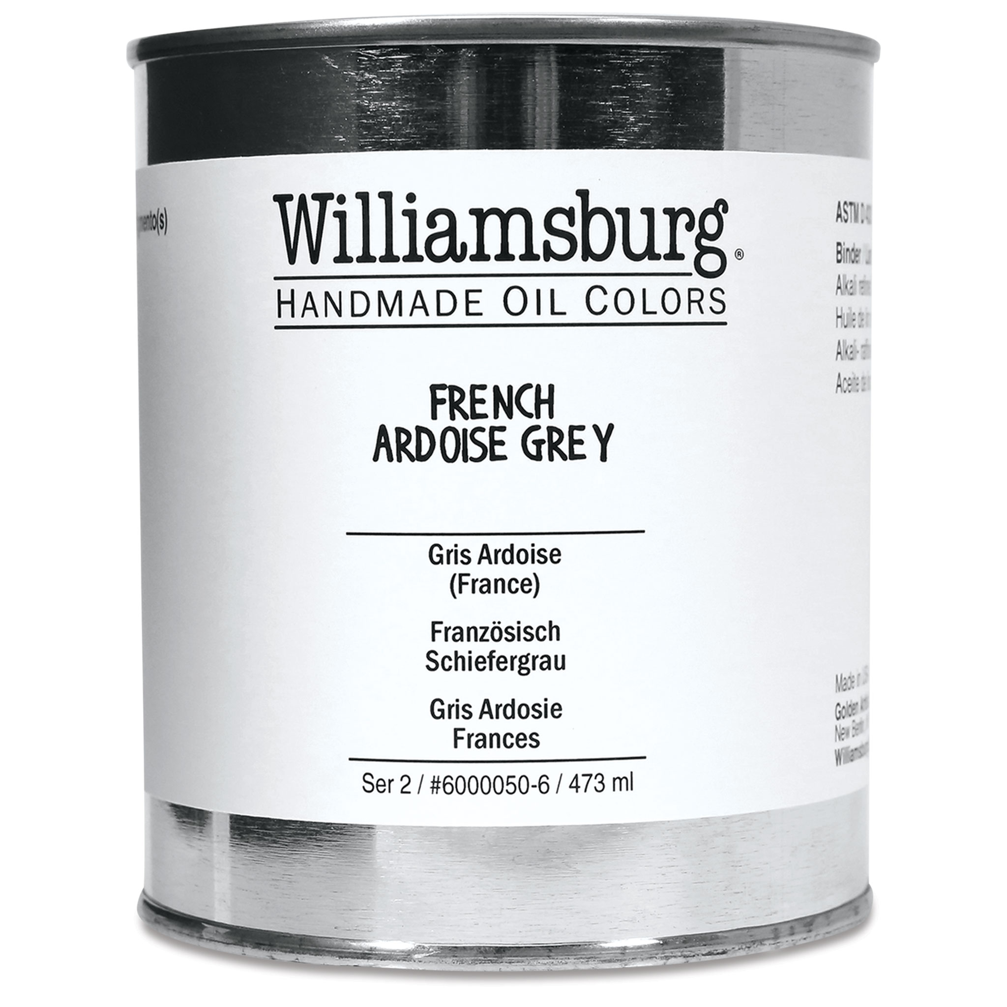 Williamsburg Handmade Oil Paint - French Ardoise Grey, 16 oz can