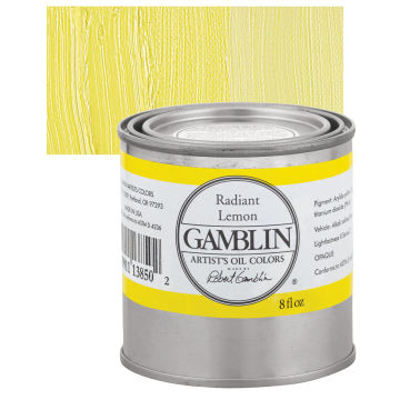 Gamblin Artist's Oil Color - Radiant Lemon, 8 oz Can