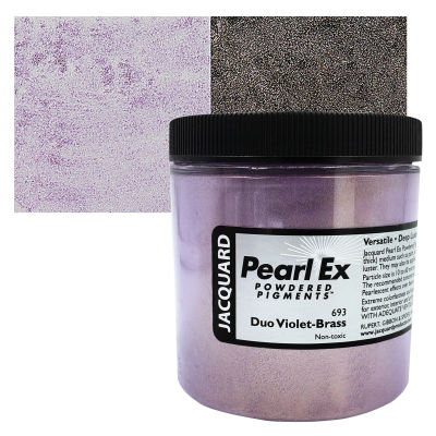Jacquard Pearl-Ex Pigment - 4 oz, Duo Violet-Brass, Jar with Swatch