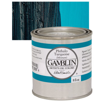 Gamblin Artist's Oil Color - Phthalo Turquoise, 8 oz Can