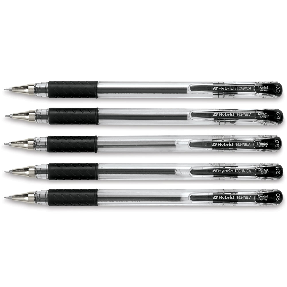 Pentel Arts Hybrid Technica 0.3 mm Pen, Ultra Fine Point, Black Ink, 1 Pack  (KN103BPA)