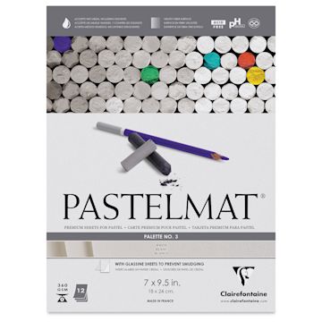 Open in modal - Clairefontaine Pastelmat Pad - 7" x 9-1/2", White, 12 Sheets (front cover)