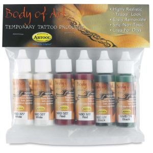 Medea Body-Art Airbrush Paint - Set 2, Set of 6, Assorted Colors, 1 oz, Bottles (In packaging)