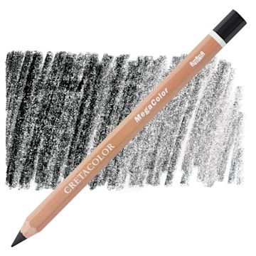Open in modal - Cretacolor Mega Colored Pencil - Black pencil and swatch