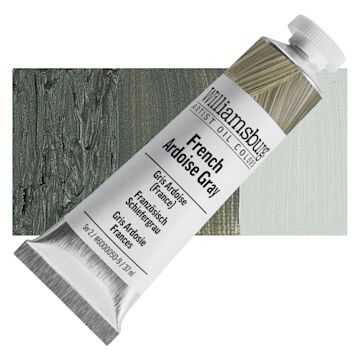 Open in modal - Williamsburg Handmade Oil Paint - French Ardiose Grey, 37 ml tube and swatch