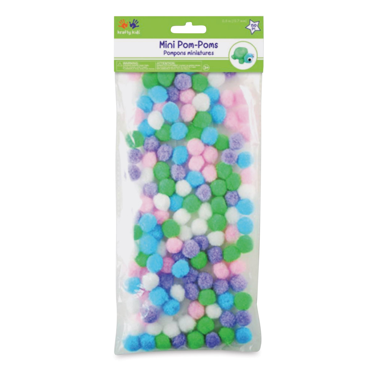 Pastel Self-Adhesive Glitter Pom Poms (Pack of 150) Craft Supplies